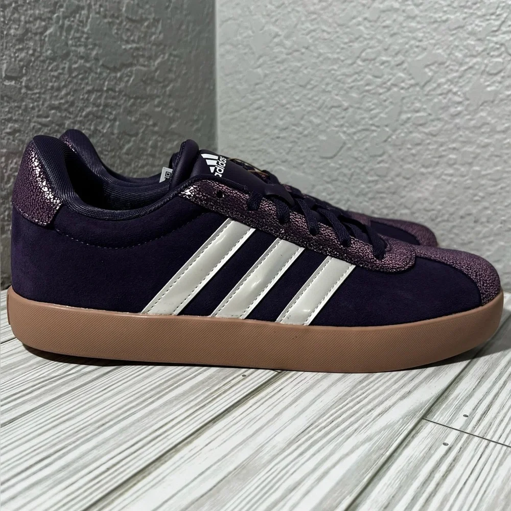 Adidas VL Court 3.0 youth kids sneakers shoes purple size 6 JS3485‎